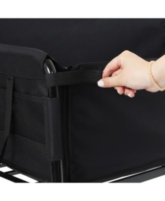 Outdoor Storage 3-in-1 Collapsible Foldable Wagon Cart with Bench Seat & Storage Heavy Duty Utility Cart For Camping