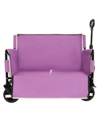 Outdoor Storage 3-in-1 Collapsible Foldable Wagon Cart with Bench Seat & Storage Heavy Duty Utility Cart For Camping