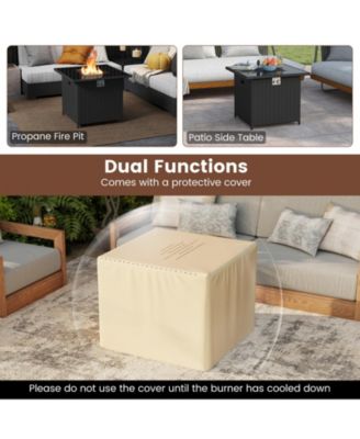 32.5 in Propane Fire Pit Table with Tempered Glass Top