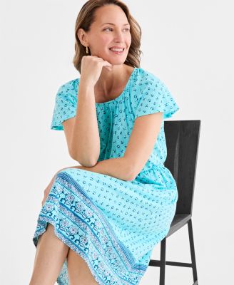 flutter sleeve knit dress Style & Co Women's Printed Flutter-Sleeve Dress, Macy's Exclusive vintage silk dress