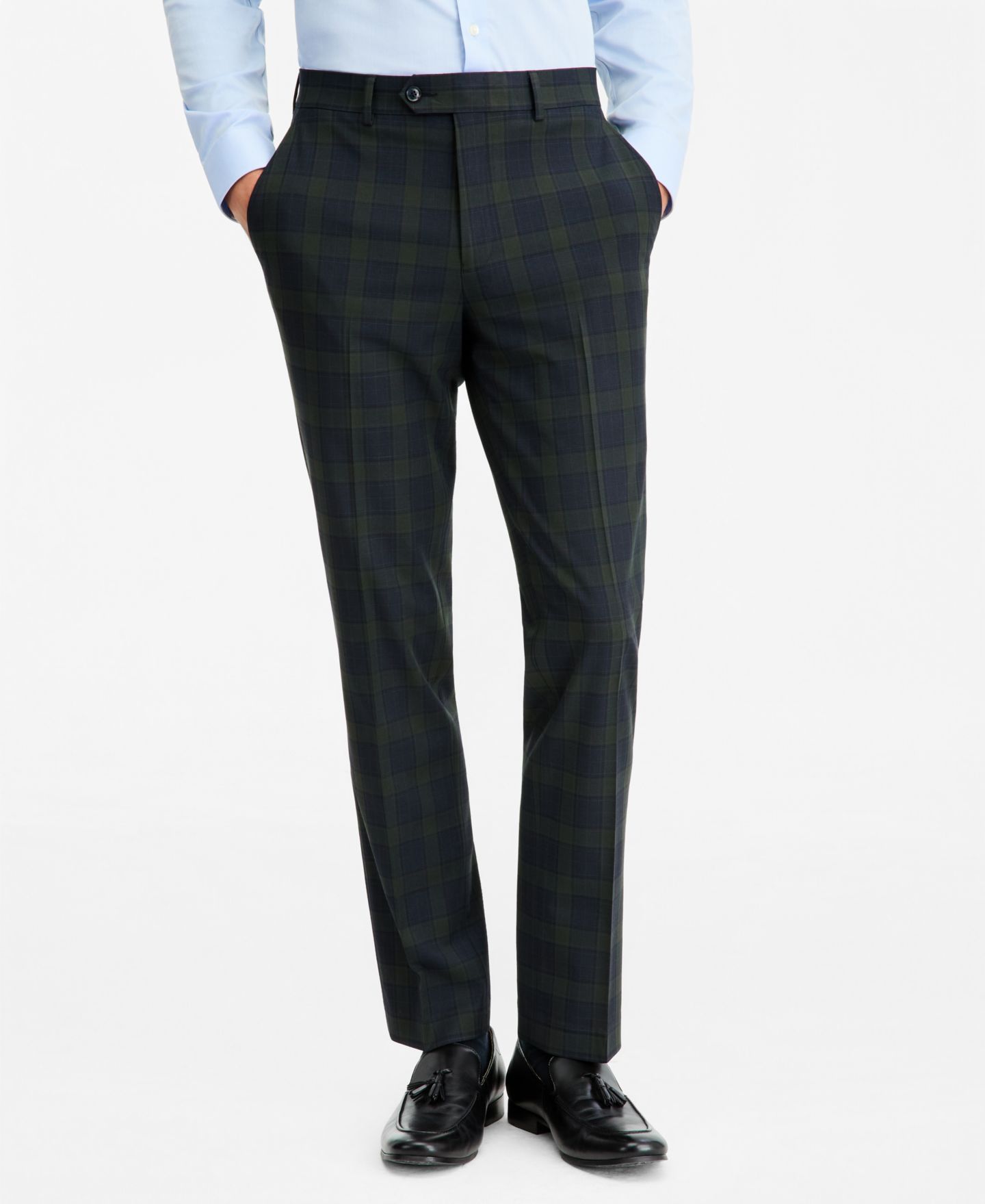 Мужские брюки Bar III Slim-Fit Green Tartan Suit Separates, цвет: Зелёный — фото 3