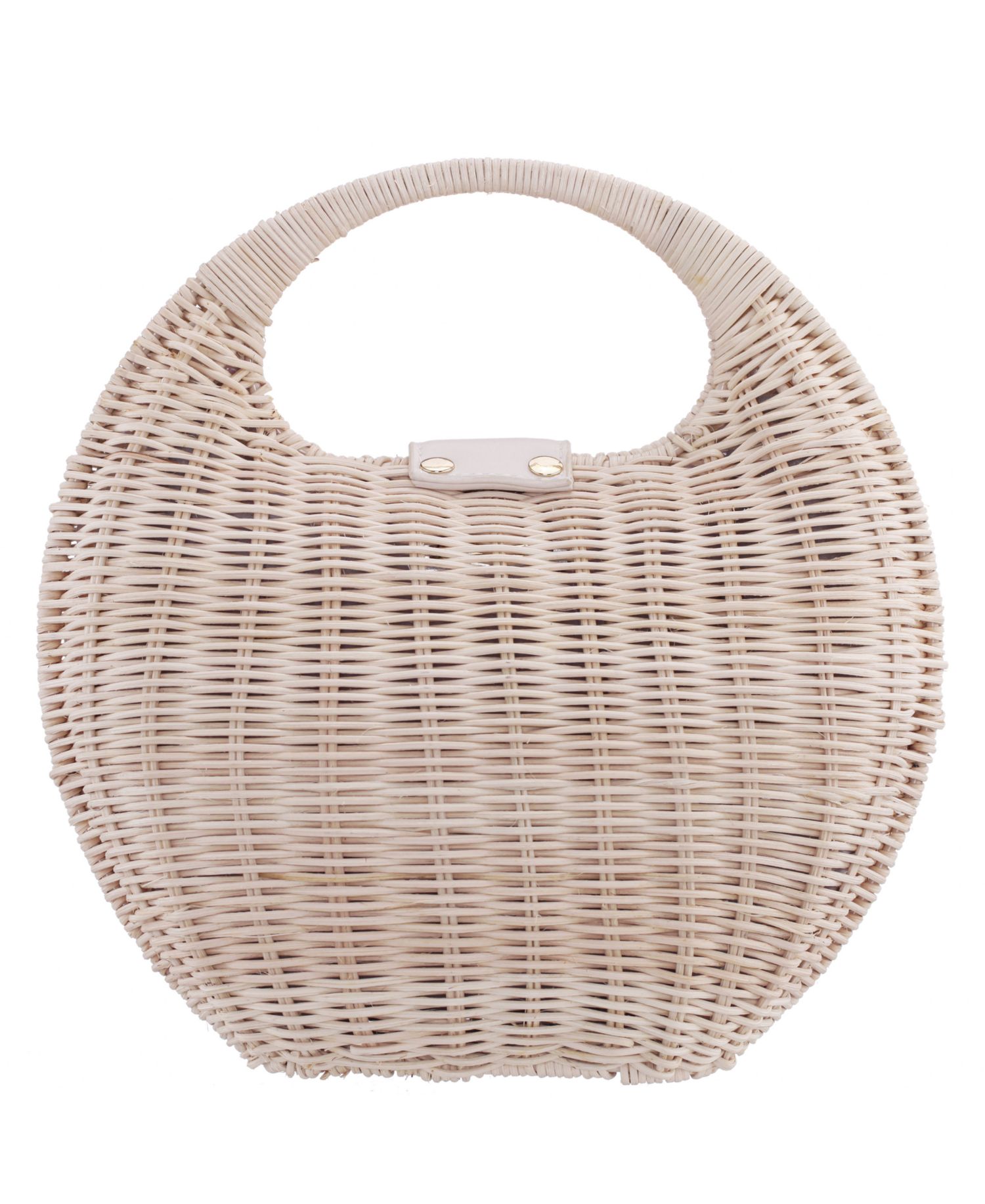 Kava Rounded Rattan Small Satchel Handbag