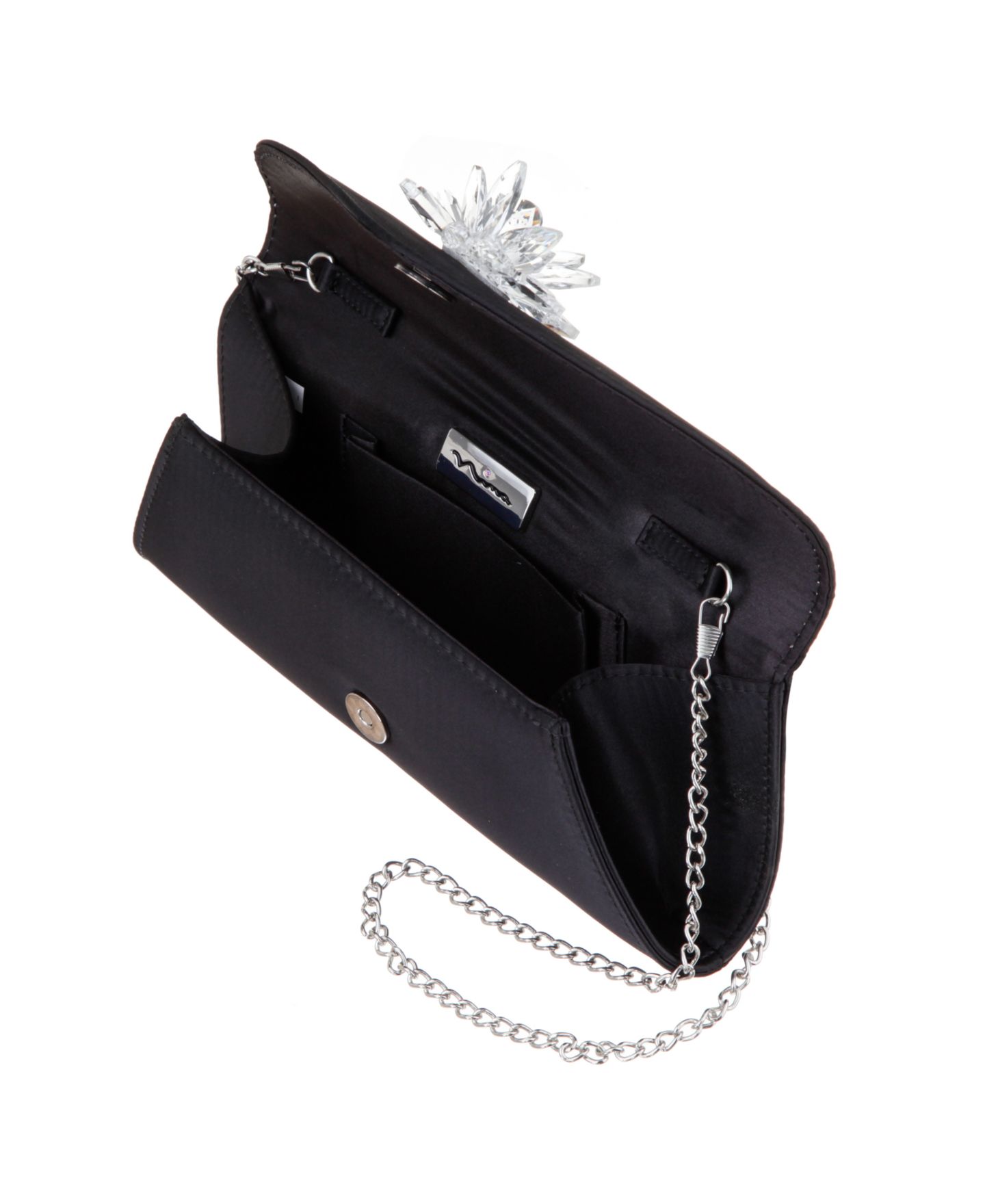 Женский клатч Nina Twila Crystal Cluster Small Clutch Handbag, цвет: Чёрный — фото 4