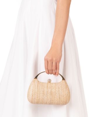 Straw Minaudiere Mini Clutch Handbag