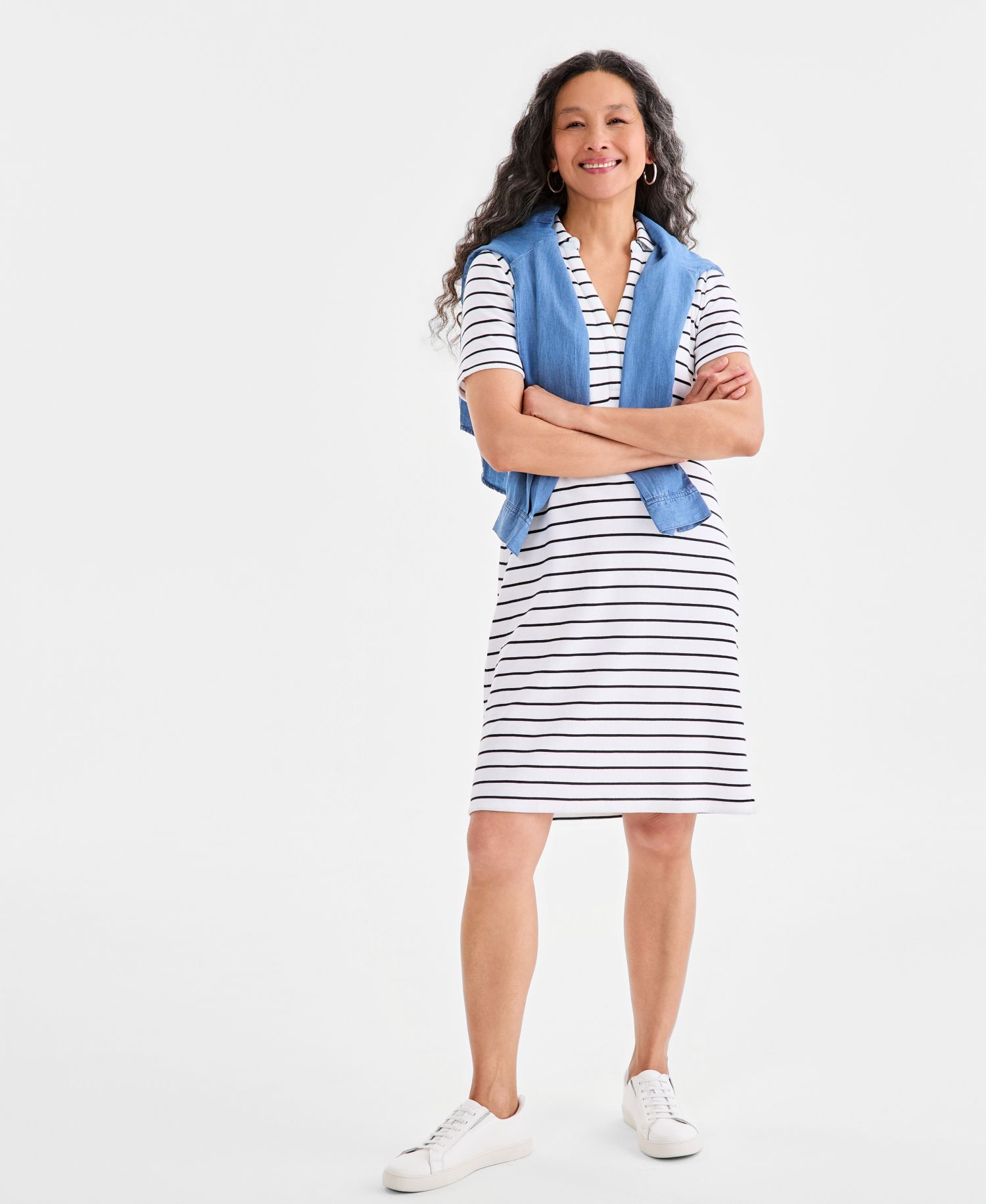 Women's Striped Polo Dress