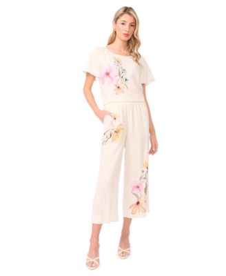 Women's Smocked-Waist Wide-Leg Pants