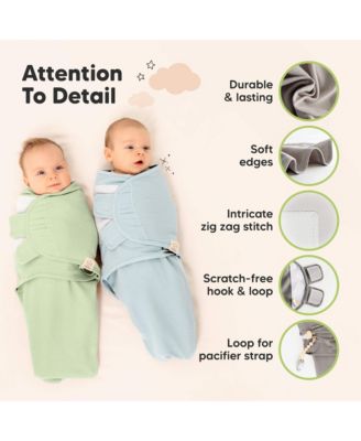 3pk Soothe Wren Swaddle Sleep Sacks, Organic Newborn Swaddles Wrap 0-3 Months, Soft Baby Wearable Blanket