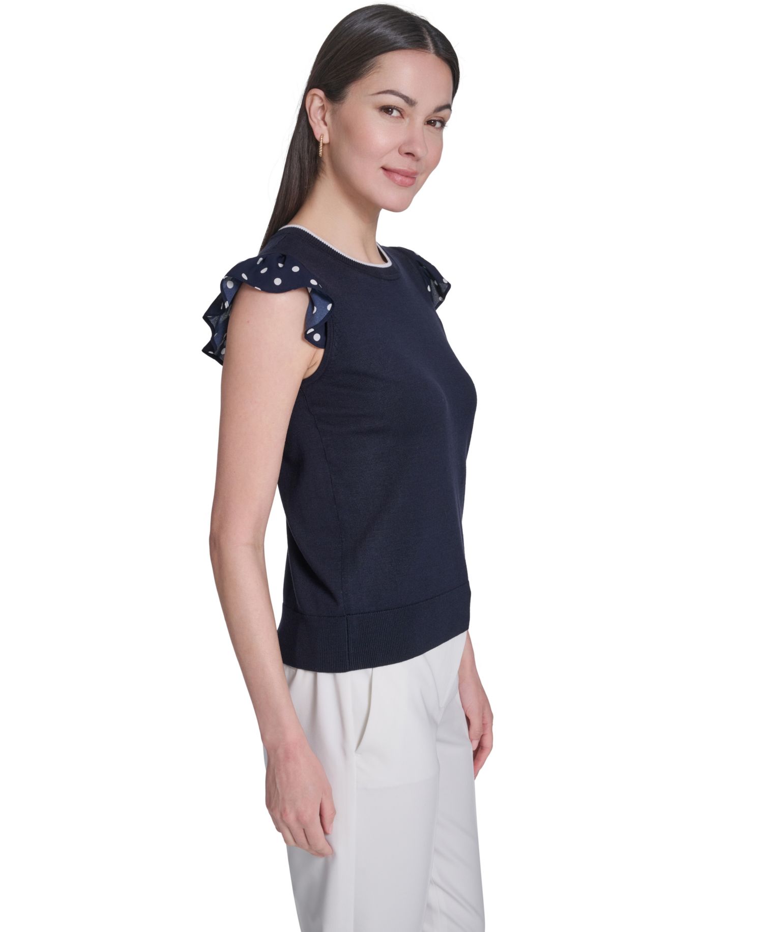 Women's Mixed Media Sleeveless Sweater