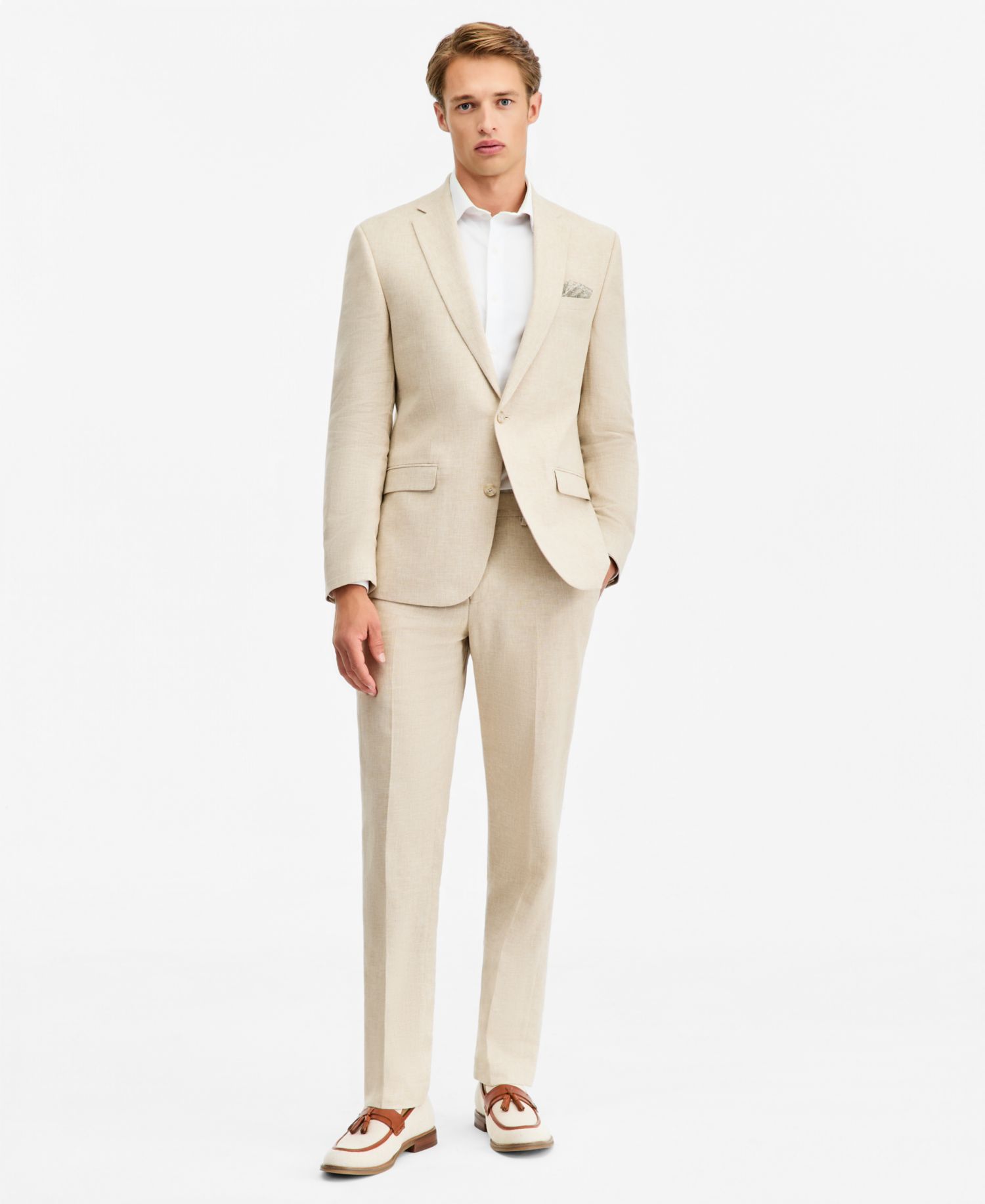 Men's Slim-Fit Linen-Blend Suit Separates