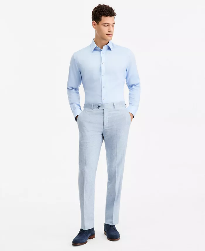 Men's Slim-Fit Linen-Blend Suit Separates Pants
