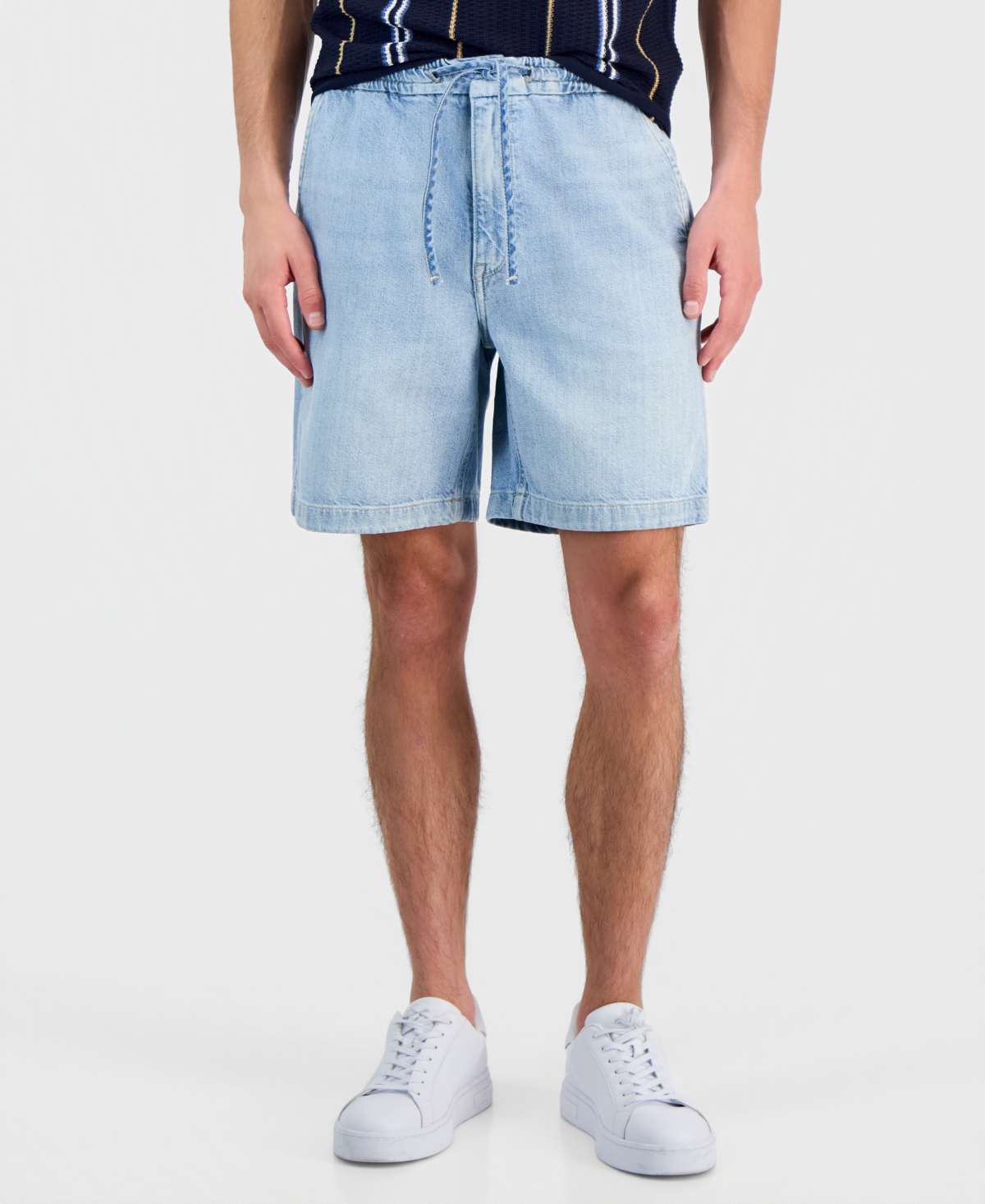 Guess Men's Carson Cotton-Blend Drawcord 8" Shorts