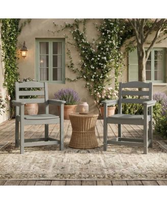 Set of 2 Outdoor Dining Chair with Armrests, For All Weather Conditions