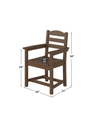 Set of 2 Outdoor Dining Chair with Armrests, For All Weather Conditions