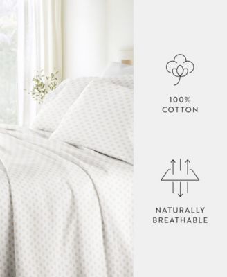 Long Staple 300-Thread Count Cotton Pattern 4-Pc. Sheet Set, Queen