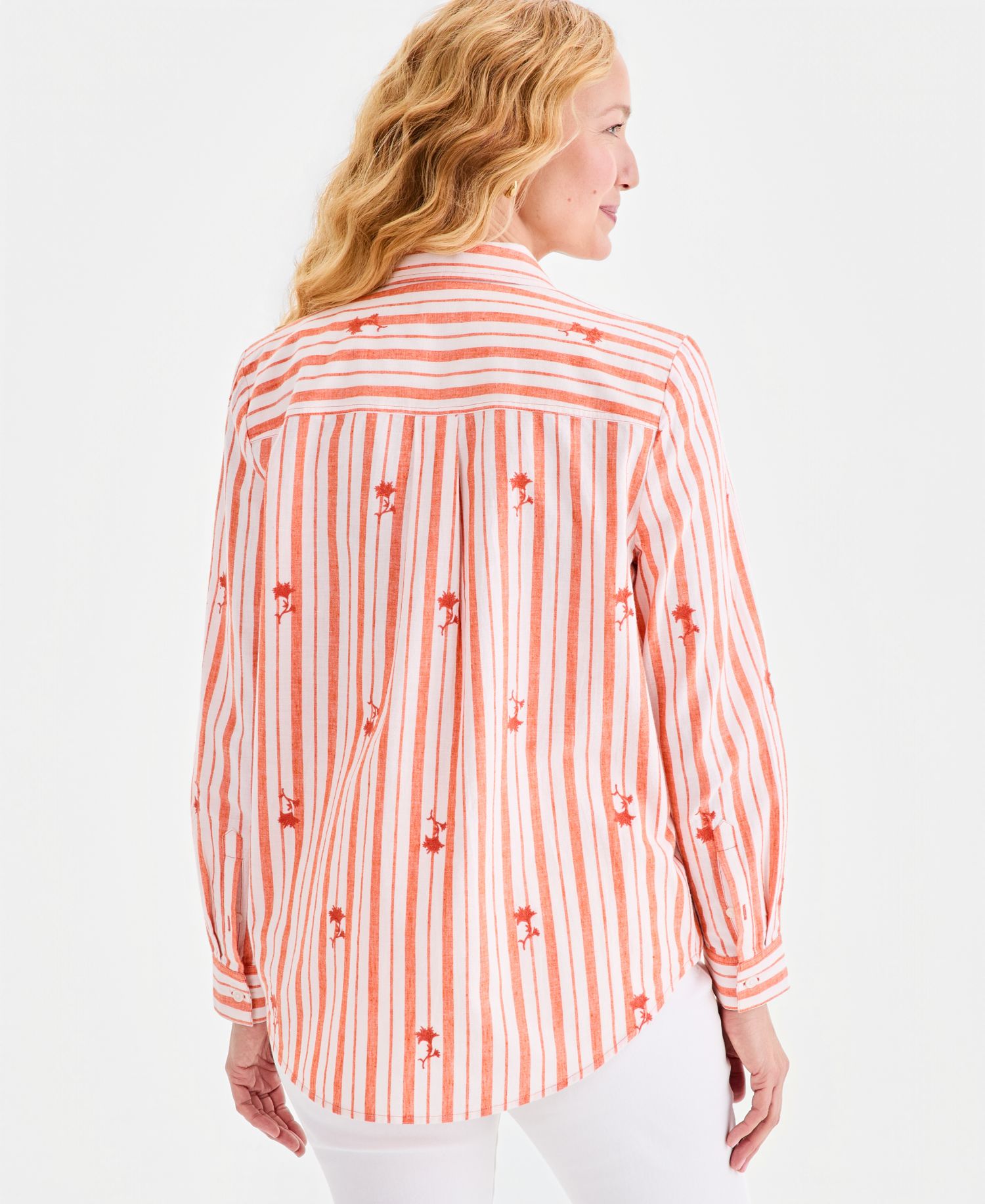 Women's Embroidered Stripe Perfect Shirt