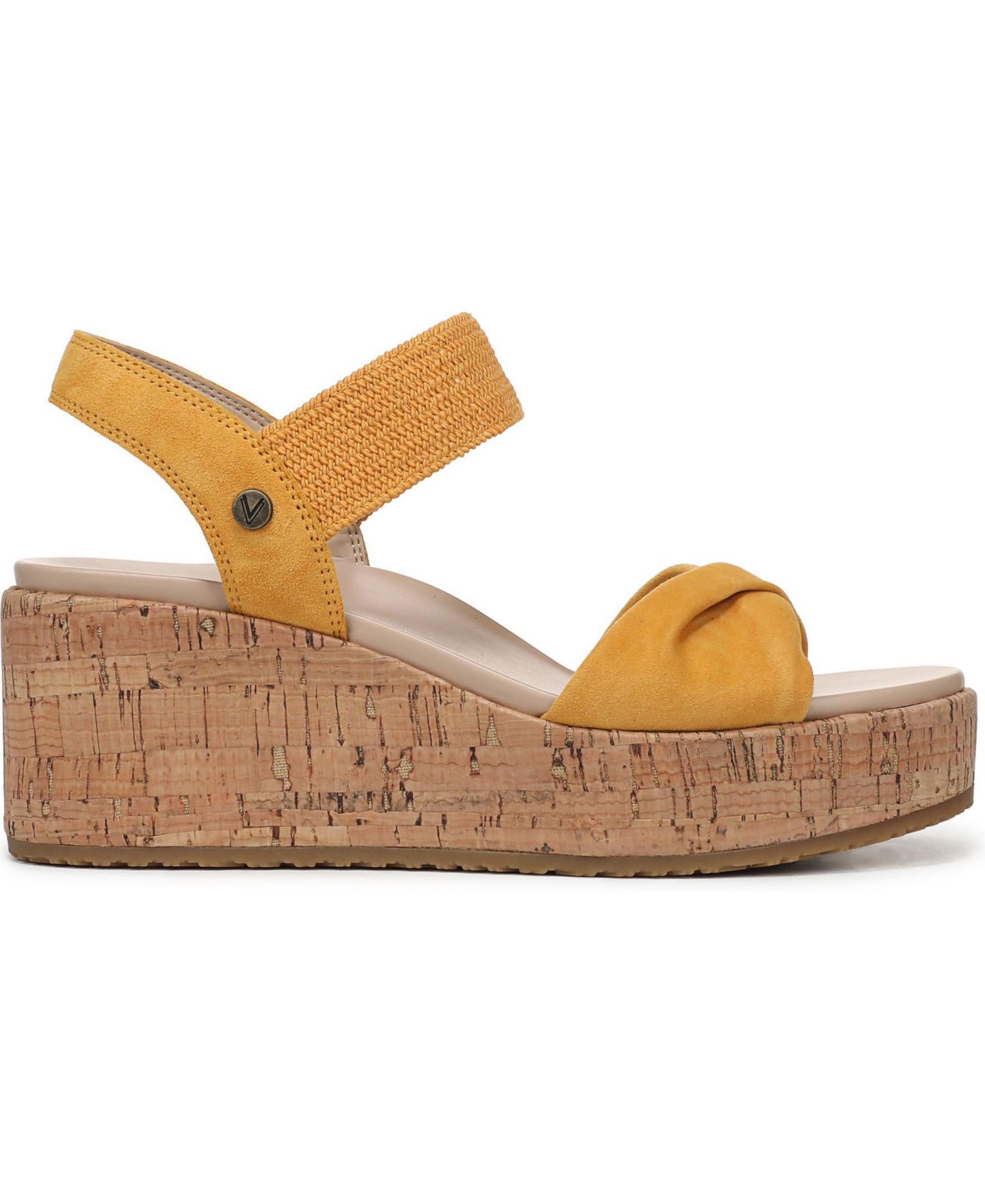 Женские сандалии Vionic Darla Espadrille, цвет: Янтарный жёлтый замшевый — фото 3