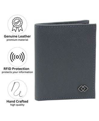 Men's Men RFID Leather Wallet Slim Front Pocket Wallet Business Card Case