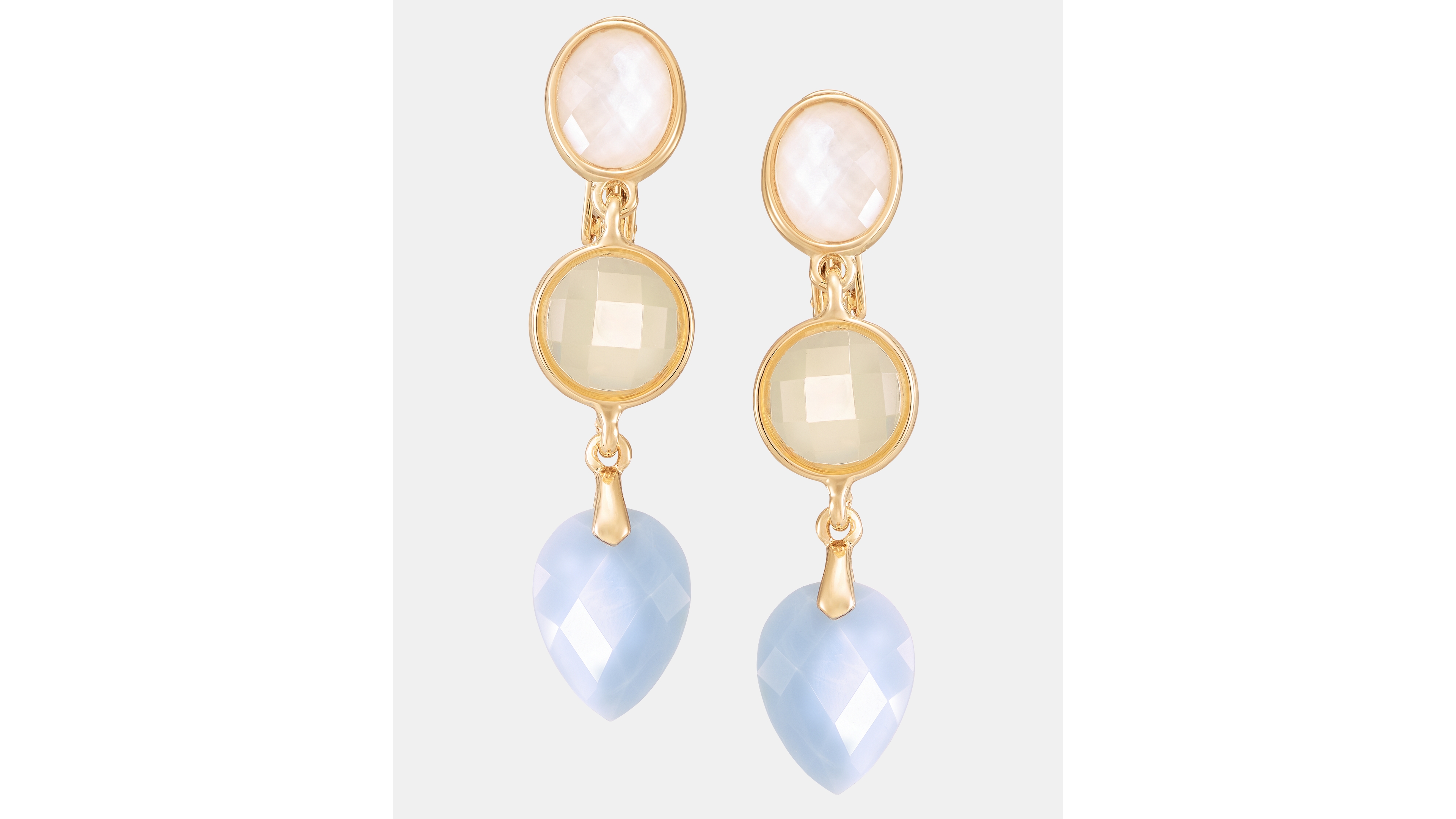 Anne Klein Gold-Tone Stone Linear Ez Comfort Clip Earrings
