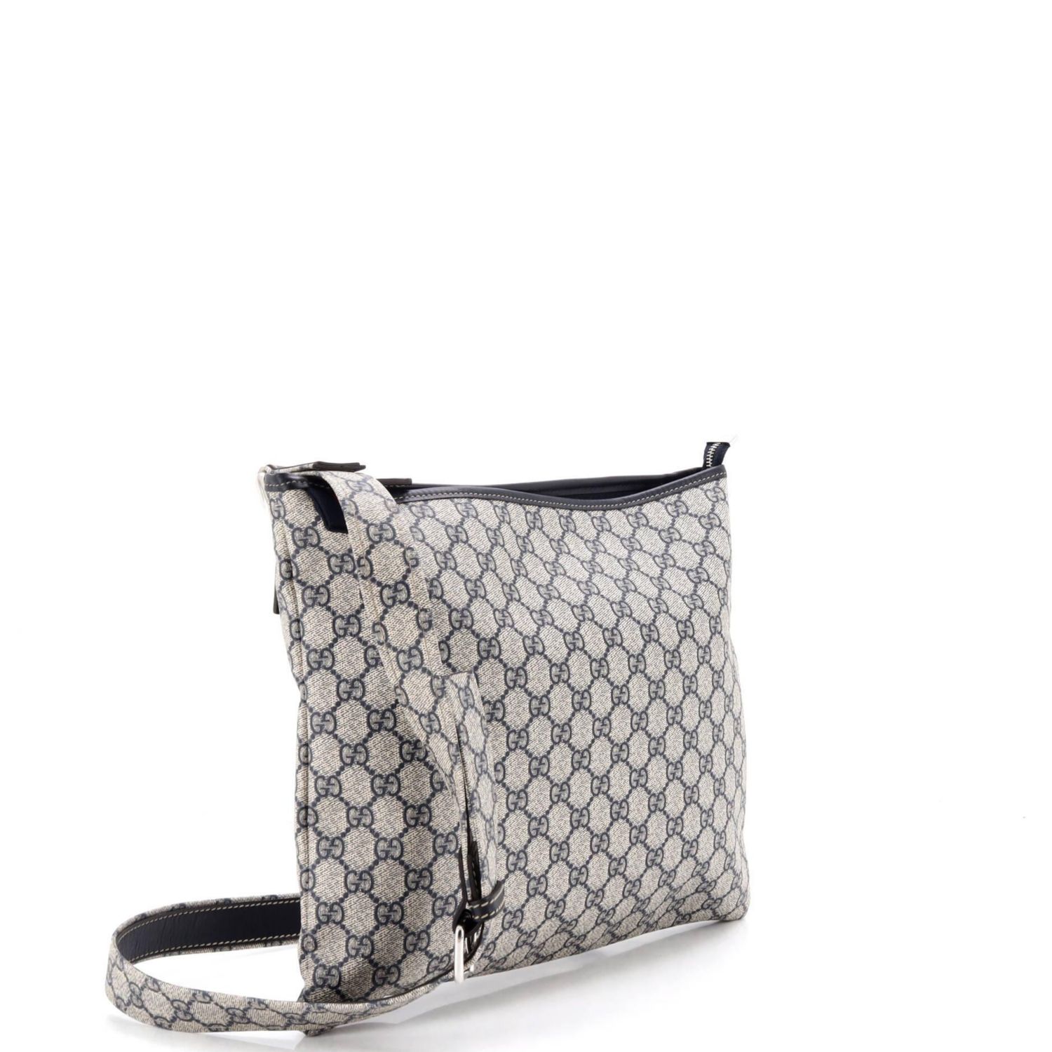 Large Web Loop Flat Messenger GG Coated Canvas