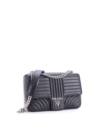 Medium Chain Flap Shoulder Bag Diagramme Quilted Leather