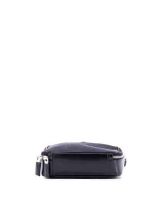 Small Brique Camera Crossbody Bag Tessuto and Spazzolato Leather