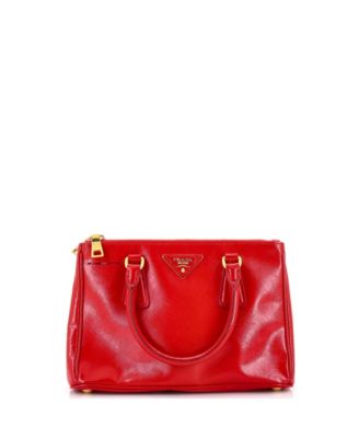 Mini Double Zip Lux Tote Vernice Saffiano Leather