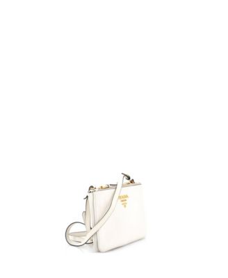Small Double Zip Crossbody Bag Vitello Daino
