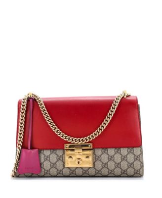 Medium Padlock Shoulder Bag GG Coated Canvas and Leather