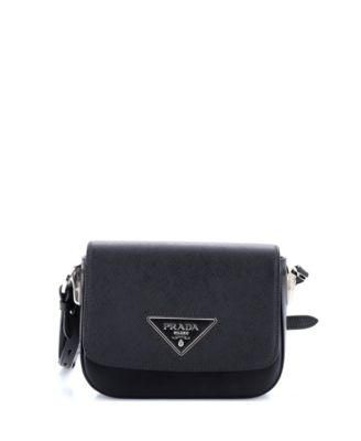 Small Identity Flap Shoulder Bag Saffiano with City Calf