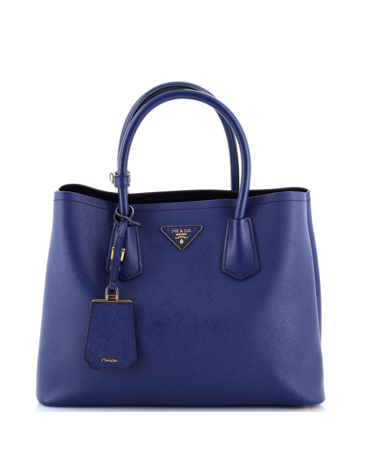 Pre-Owned Prada Medium Cuir Double Tote Saffiano Leather