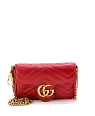 Super Mini GG Marmont Flap Bag Matelasse Leather