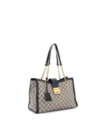 Medium Padlock Chain Tote GG Coated Canvas with Leather