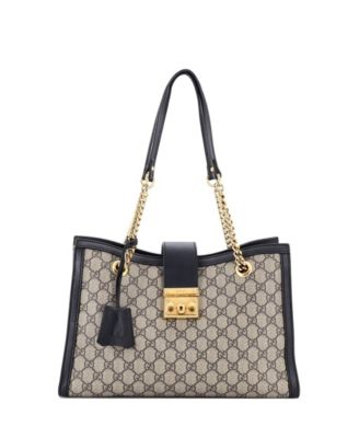 Medium Padlock Chain Tote GG Coated Canvas with Leather