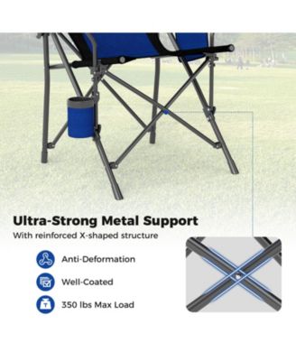 Portable Folding Oxford Cloth Camping Chair with Cup Holder and Side Pocket
