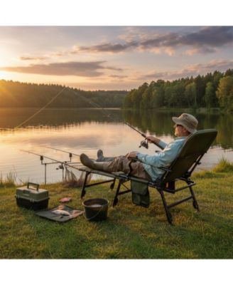 Oversized Foldable Fishing Chair with Detachable Footrest