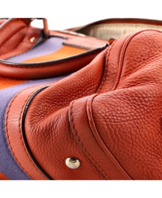 Small Vintage Web Boston Bag Leather