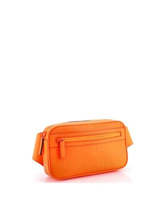 Front Zip Belt Bag GG Rubber Effect Leather