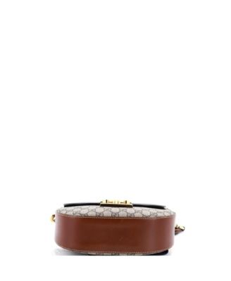 Medium Padlock Saddle Shoulder Bag GG Coated Canvas and Leather