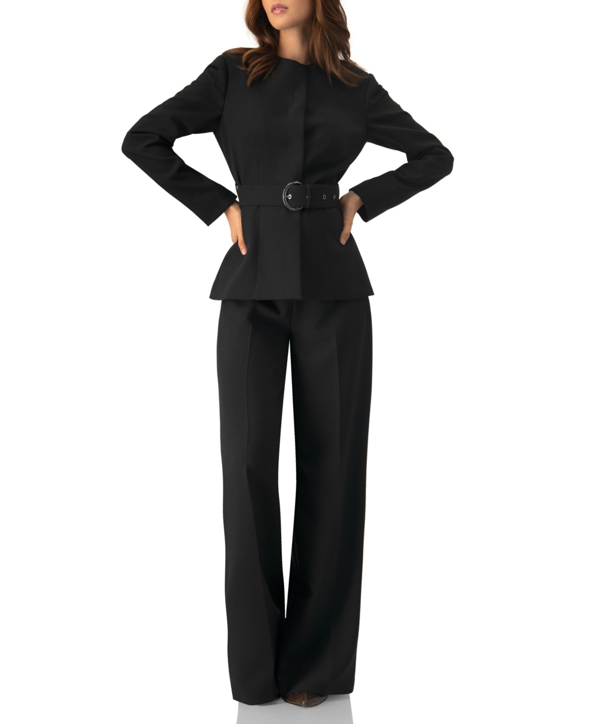 Ivonne Women's Plain Wide Leg Trousers