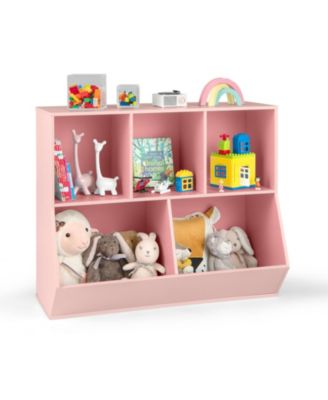 5 Cube Wooden Kids Toy Storage Organizer with Anti Tipping Kit