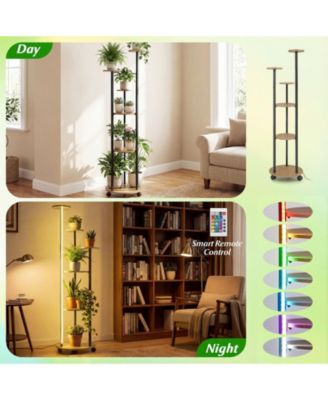 Six Tier Plant Stand with RGB Light and Wheels for Indoor Use