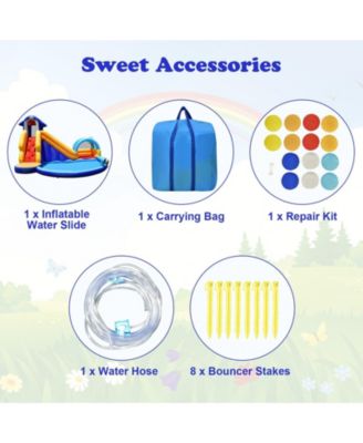 Inflatable Bouncy House with Slide and Splash Pool without Blower