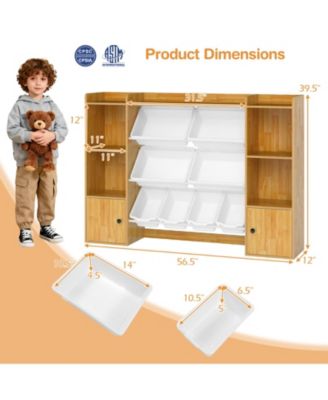 Kids Toy Storage and Bookshelf with Boxes and Open Shelves