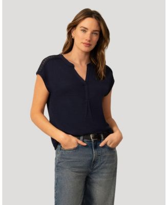 Women's Split Neck Slub Terry Tee