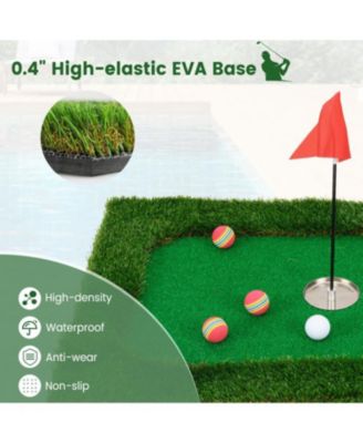 Floating Golf Green for Pool with 6 Golf Balls and Flag