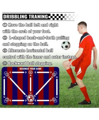 Soccer Training Mat with Adjustable Trainer, Non-Slip Equipment for Kids & Youth, Indoor/Outdoor Drills