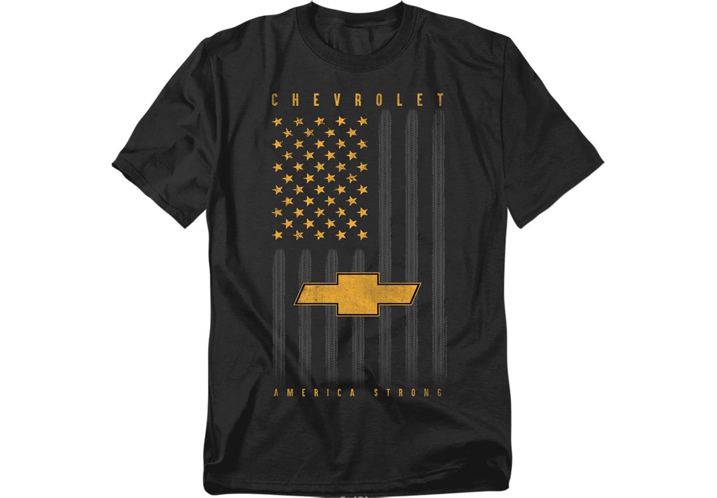 Мужская футболка Corvette Chevrolet USA Flag Tires, цвет: Чёрный — фото 1