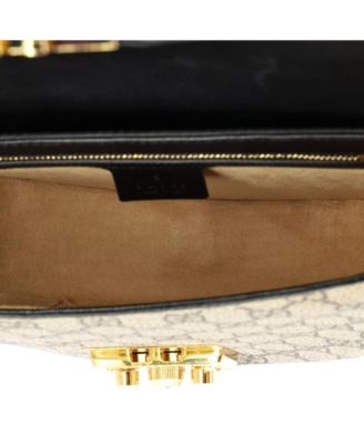 Small Padlock Saddle Shoulder Bag GG Coated Canvas and Leather