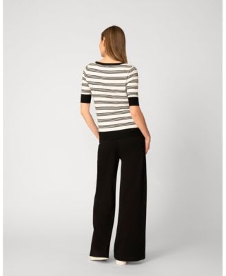 Women's Stripe Boat Neck Sweater