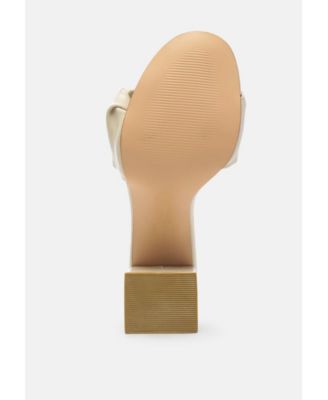 Womens Noie Ruched Strap Block Heel Sandals